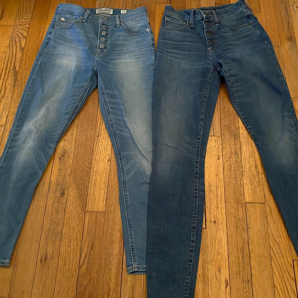 Lot of 2 LUCKY BRAND High Rise Skinny BRIDGETTE Cropped & Regular Jeans - 2/26